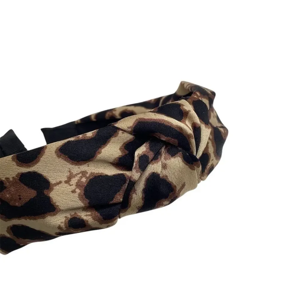 Women's Knotted Headband Set Black & Leopard Print Fashion